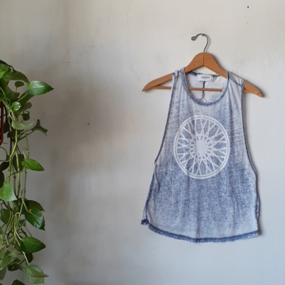 Soulcycle double twist tank graphic top XS
